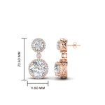 Load image into Gallery viewer, halo-round-diamond-two-stone-drop-earrings-in-rose-gold-FD-EAR11203-NL-RG