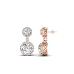 Load image into Gallery viewer, halo-round-diamond-two-stone-drop-earrings-in-rose-gold-FD-EAR11203-NL-RG