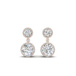 Load image into Gallery viewer, halo-round-diamond-two-stone-drop-earrings-in-rose-gold-FD-EAR11203-NL-RG
