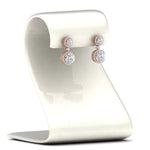 Load image into Gallery viewer, halo-round-diamond-two-stone-drop-earrings-in-rose-gold-FD-EAR11203-NL-RG