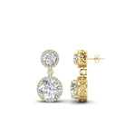Load image into Gallery viewer, halo-round-diamond-two-stone-drop-earrings-in-yellow-gold-FD-EAR11203-NL-YG
