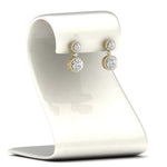 Load image into Gallery viewer, halo-round-diamond-two-stone-drop-earrings-in-yellow-gold-FD-EAR11203-NL-YG