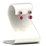 Load image into Gallery viewer, halo-round-pink-sapphire-two-stone-drop-earrings-in-rose-gold-FD-EAR11203GSADRPI-NL-RG