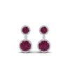 Load image into Gallery viewer, halo-round-pink-sapphire-two-stone-drop-earrings-in-white-gold-FD-EAR11203GSADRPI-NL-WG