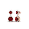 Load image into Gallery viewer, halo-round-ruby-two-stone-drop-earrings-in-rose-gold-FD-EAR11203GRUDR-NL-RG
