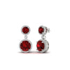 Load image into Gallery viewer, halo-round-ruby-two-stone-drop-earrings-in-white-gold-FD-EAR11203GRUDR-NL-WG