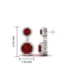 Load image into Gallery viewer, halo-round-ruby-two-stone-drop-earrings-in-white-gold-FD-EAR11203GRUDR-NL-WG