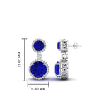Load image into Gallery viewer, halo-round-sapphire-two-stone-drop-earrings-in-white-gold-FD-EAR11203GSABL-NL-WG