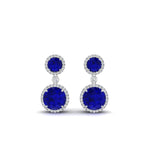 Load image into Gallery viewer, halo-round-sapphire-two-stone-drop-earrings-in-white-gold-FD-EAR11203GSABL-NL-WG
