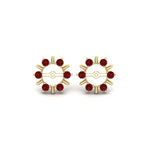 Load image into Gallery viewer, halo-style-earring-ruby-jackets-for-2-carat-in-yellow-gold-fdear818grudrangle2-2.00ct-nl-yg.jpg
