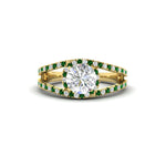 Load image into Gallery viewer, halo-swirl-round-cut-diamond-engagement-ring-with-emerald-in-FD-11180RORGEMGRANGLE3-NL-YG