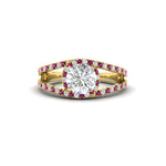 Load image into Gallery viewer, halo-swirl-round-cut-diamond-engagement-ring-with-pink-sapphire-in-FD-11180RORGSADRPIANGLE3-NL-YG