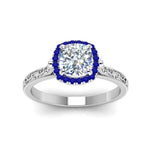 Load image into Gallery viewer, hand-engraved-cushion-cut-halo-diamond-engagement-ring-with-sapphire-in-white-gold-FD8588CURGSABLANGLE5-NL-WG?v=1757588306