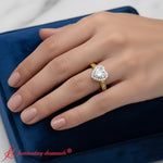 Load image into Gallery viewer, hand-engraved-heart-shaped-halo-diamond-engagement-ring-in-yellow-gold-FD8588HT