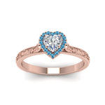 Load image into Gallery viewer, hand-engraved-heart-shaped-halo-diamond-engagement-ring-with-blue-topaz-in-rose-gold-FD8588HTRGICBLTOANGLE5-NL-RG?v=1757588349