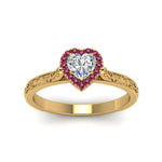 Load image into Gallery viewer, hand-engraved-heart-shaped-halo-diamond-engagement-ring-with-pink-sapphire-in-yellow-gold-FD8588HTRGSADRPIANGLE5-NL-YG_99689c6e-1a38-4129-b8e4-f1ffdb59ee3a?v=1757588508