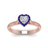 Load image into Gallery viewer, hand-engraved-heart-shaped-halo-diamond-engagement-ring-with-sapphire-in-rose-gold-FD8588HTRGSABLANGLE5-NL-RG_3a5a71fe-9037-4be6-8f1d-b1e5f0e8d579?v=1757588508
