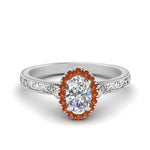 Load image into Gallery viewer, hand-engraved-oval-shaped-halo-diamond-engagement-ring-with-orange-sapphire-in-white-gold-FD8588OVRGSAOR-NL-WG?v=1757588385