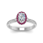 Load image into Gallery viewer, hand-engraved-oval-shaped-halo-diamond-engagement-ring-with-pink-sapphire-in-white-gold-FD8588OVRGSADRPIANGLE5-NL-WG?v=1757588385