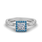 Load image into Gallery viewer, hand-engraved-princess-cut-halo-diamond-engagement-ring-with-blue-topaz-in-white-gold-FD8588PRRGICBLTO-NL-WG_4278ed0e-1255-4d84-86fb-2bb435dc4c6d?v=1757589545