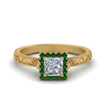 Load image into Gallery viewer, hand-engraved-princess-cut-halo-diamond-engagement-ring-with-emerald-in-yellow-gold-FD8588PRRGEMGR-NL-YG_7157528e-b074-42f4-bb9d-28d6c1f0f8d9?v=1757678067