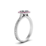 Load image into Gallery viewer, hand-engraved-princess-cut-halo-diamond-engagement-ring-with-pink-sapphire-in-white-gold-FD8588PRRGSADRPIANGLE2-NL-WG_e6d55271-ccde-4f6d-b632-cbe6c52d764f?v=1757589545