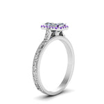 Load image into Gallery viewer, hand-engraved-radiant-cut-halo-diamond-engagement-ring-with-purple-topaz-in-white-gold-FD8588RARGVITOANGLE2-NL-WG?v=1757588452