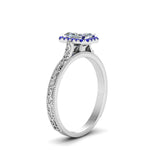 Load image into Gallery viewer, hand-engraved-radiant-cut-halo-diamond-engagement-ring-with-sapphire-in-white-gold-FD8588RARGSABLANGLE2-NL-WG?v=1757588437