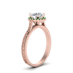 Load image into Gallery viewer, hand-engraved-round-cut-halo-diamond-engagement-ring-with-emerald-in-rose-gold-FD8588RORGEMGRANGLE2-NL-RG_8dbb634f-98f8-4bf6-a5fb-6c90b1be41bc?v=1757588578
