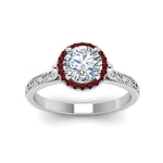 Load image into Gallery viewer, hand-engraved-round-cut-halo-diamond-engagement-ring-with-ruby-in-white-gold-FD8588RORGRUDRANGLE5-NL-WG_567b526e-bc89-4c7d-b201-b7fa728e097b?v=1757588579