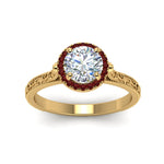 Load image into Gallery viewer, hand-engraved-round-cut-halo-diamond-engagement-ring-with-ruby-in-yellow-gold-FD8588RORGRUDRANGLE5-NL-YG_e9b5556c-1364-40c6-9c3b-288ed32c4982?v=1757588581