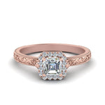 Load image into Gallery viewer, hand-engraved-vintage-asscher-diamond-engagement-ring-with-halo-in-rose-gold-FD8588ASR-NL-RG?v=1757588472