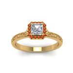 Load image into Gallery viewer, hand-engraved-vintage-asscher-diamond-engagement-ring-with-orange-sapphire-halo-in-yellow-gold-FD8588ASRGSAORANGLE5-NL-YG_c80c146b-dbff-4f38-8531-683f4c7e53d3?v=1757589528