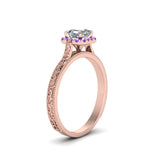 Load image into Gallery viewer, hand-engraved-vintage-asscher-diamond-engagement-ring-with-purple-topaz-halo-in-rose-gold-FD8588ASRGVITOANGLE2-NL-RG_4101bc95-a18d-4cab-a0ad-27022e821a4c?v=1757589528