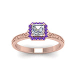 Load image into Gallery viewer, hand-engraved-vintage-asscher-diamond-engagement-ring-with-purple-topaz-halo-in-rose-gold-FD8588ASRGVITOANGLE5-NL-RG_654ccf33-eed8-414e-840a-985692d03e0b?v=1757589528