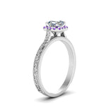 Load image into Gallery viewer, hand-engraved-vintage-asscher-diamond-engagement-ring-with-purple-topaz-halo-in-white-gold-FD8588ASRGVITOANGLE2-NL-WG?v=1757678067