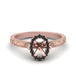 Load image into Gallery viewer, hand-engraved-vintage-semi-mount-engagement-ring-with-black-diamond-halo-in-rose-gold-FD8588SMRGBLACK-NL-RG?v=1757589034