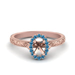 Load image into Gallery viewer, hand-engraved-vintage-semi-mount-engagement-ring-with-blue-topaz-halo-in-rose-gold-FD8588SMRGICBLTO-NL-RG?v=1757589033