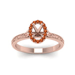 Load image into Gallery viewer, hand-engraved-vintage-semi-mount-engagement-ring-with-orange-sapphire-halo-in-rose-gold-FD8588SMRGSAORANGLE5-NL-RG?v=1757589034