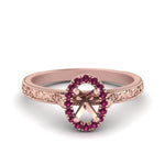 Load image into Gallery viewer, hand-engraved-vintage-semi-mount-engagement-ring-with-pink-sapphire-halo-in-rose-gold-FD8588SMRGSADRPI-NL-RG?v=1757589034