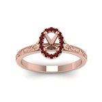 Load image into Gallery viewer, hand-engraved-vintage-semi-mount-engagement-ring-with-ruby-halo-in-rose-gold-FD8588SMRGRUDRANGLE5-NL-RG?v=1757589033