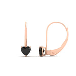 Load image into Gallery viewer, heart-black-diamond-solitaire-earrings-1-carat-leverback-in-rose-gold-FD-EAR9225HTGBLACK-1.00 CT-NL-RG
