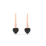 Load image into Gallery viewer, heart-black-diamond-solitaire-earrings-1-carat-leverback-in-rose-gold-FD-EAR9225HTGBLACK-1.00 CT-NL-RG
