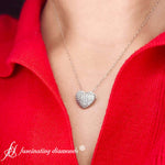 Load image into Gallery viewer, heart-cluster-diamond-pendant-in-FDPD10805-neck