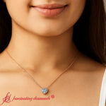 Load image into Gallery viewer, heart-diamond-bezel-solitaire-necklace-in-rose-gold-fdpd10538ht-1-00ct-model