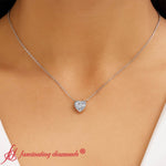 Load image into Gallery viewer, heart-diamond-bezel-solitaire-necklace-in-white-gold-fdpd10538ht-1-00ct-model