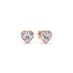 Load image into Gallery viewer, Heart Shape Bezel Stud Earring