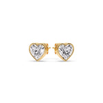 Load image into Gallery viewer, Heart Shape Bezel Stud Earring
