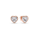 Load image into Gallery viewer, Heart Shape Bezel Stud Earring