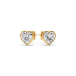Load image into Gallery viewer, Heart Shape Bezel Stud Earring